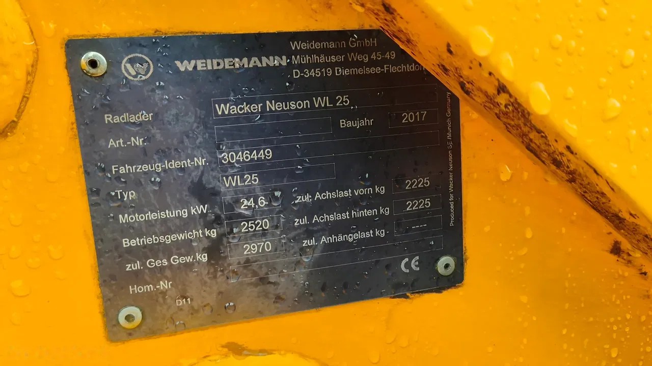 2017 Wacker Neuson WL 25, 1 535 mth, dovoz Skladem v EU — foto 9 z 23