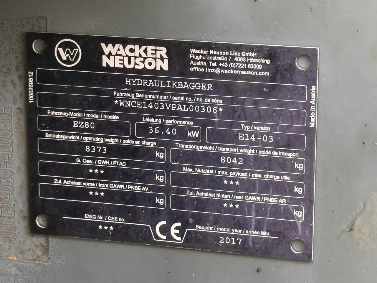 2017 Wacker Neuson EZ 80, 4 000 mth, dovoz Skladem v EU — foto 4 z 10