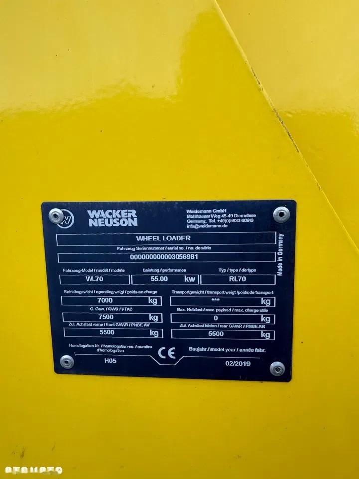 2018 Wacker Neuson WL 70, 2 900 mth, dovoz Skladem v EU — foto 12 z 17