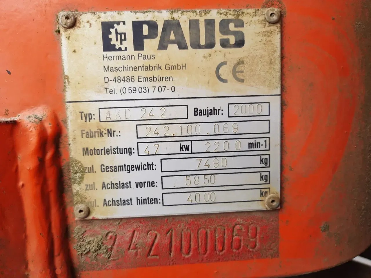 2000 Paus AKD, 3 370 mth, dovoz Skladem v EU — foto 14 z 17