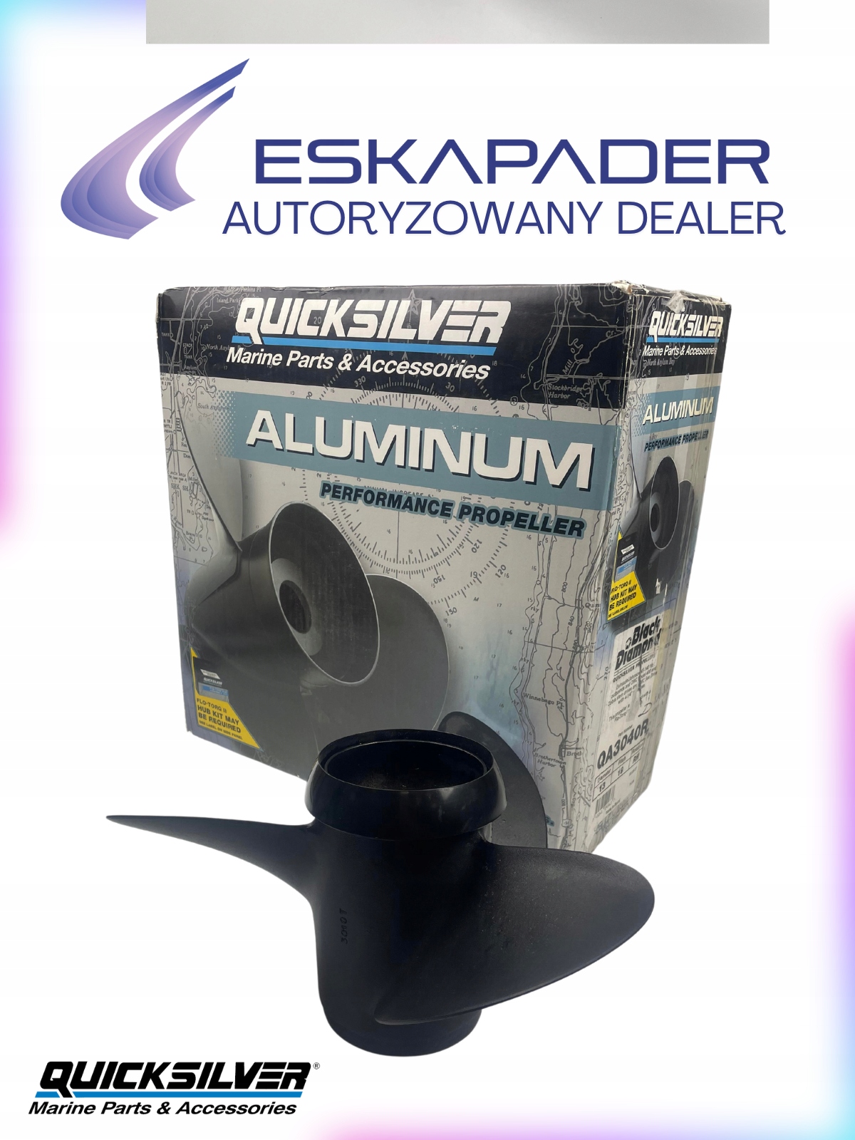 Lodní šroub Quicksilver Black Diamond 13x19 (13 X 19) 3rh Al, černá, Skladem v EU — foto 1