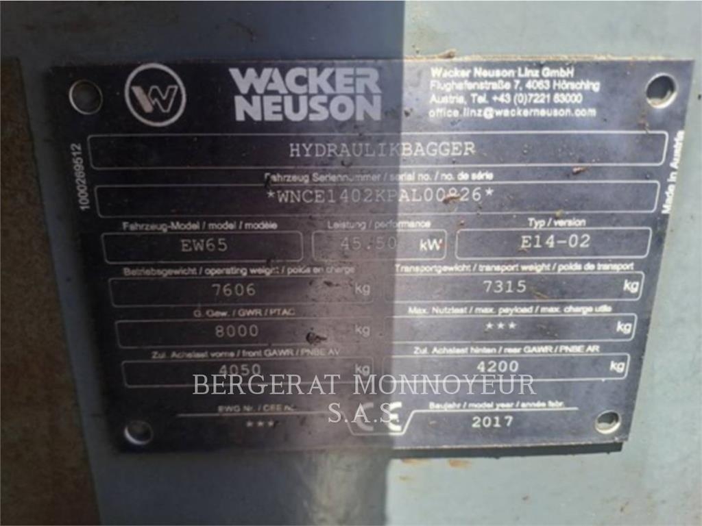2017 Wacker EW65, 4 560 mth, dovoz Skladem v EU — foto 5 z 10