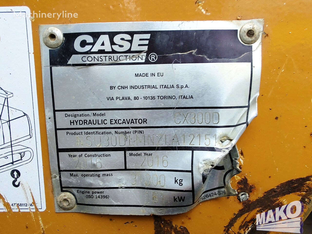 2016 Case CX300D, 9 926 mth, dovoz Skladem v EU — foto 14 z 14