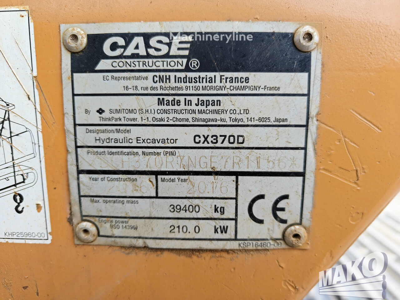 2016 Case CX370, 10 750 mth, dovoz Skladem v EU — foto 12 z 12
