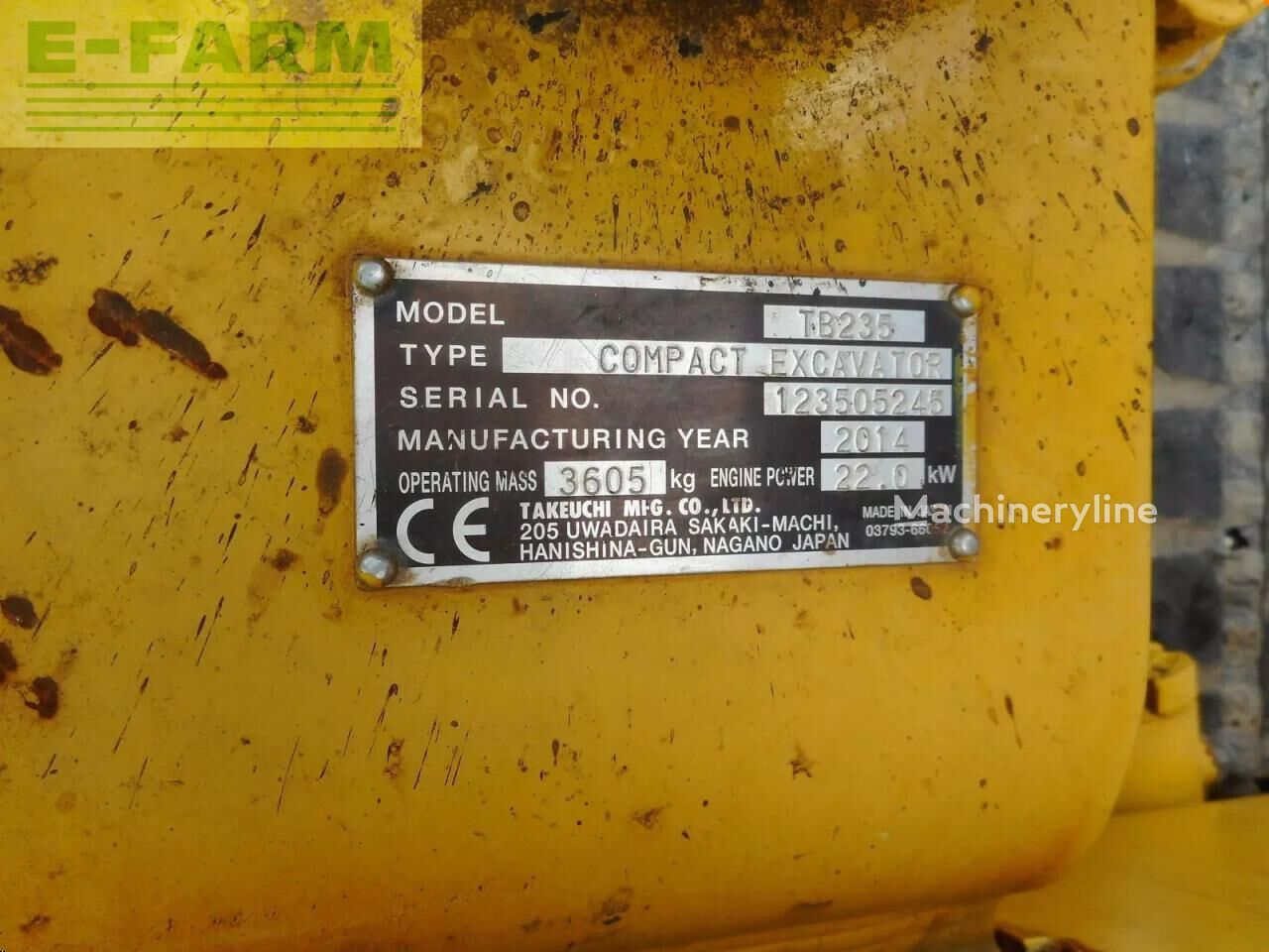 2014 Takeuchi TB235, dovoz Skladem v EU — foto 7 z 16