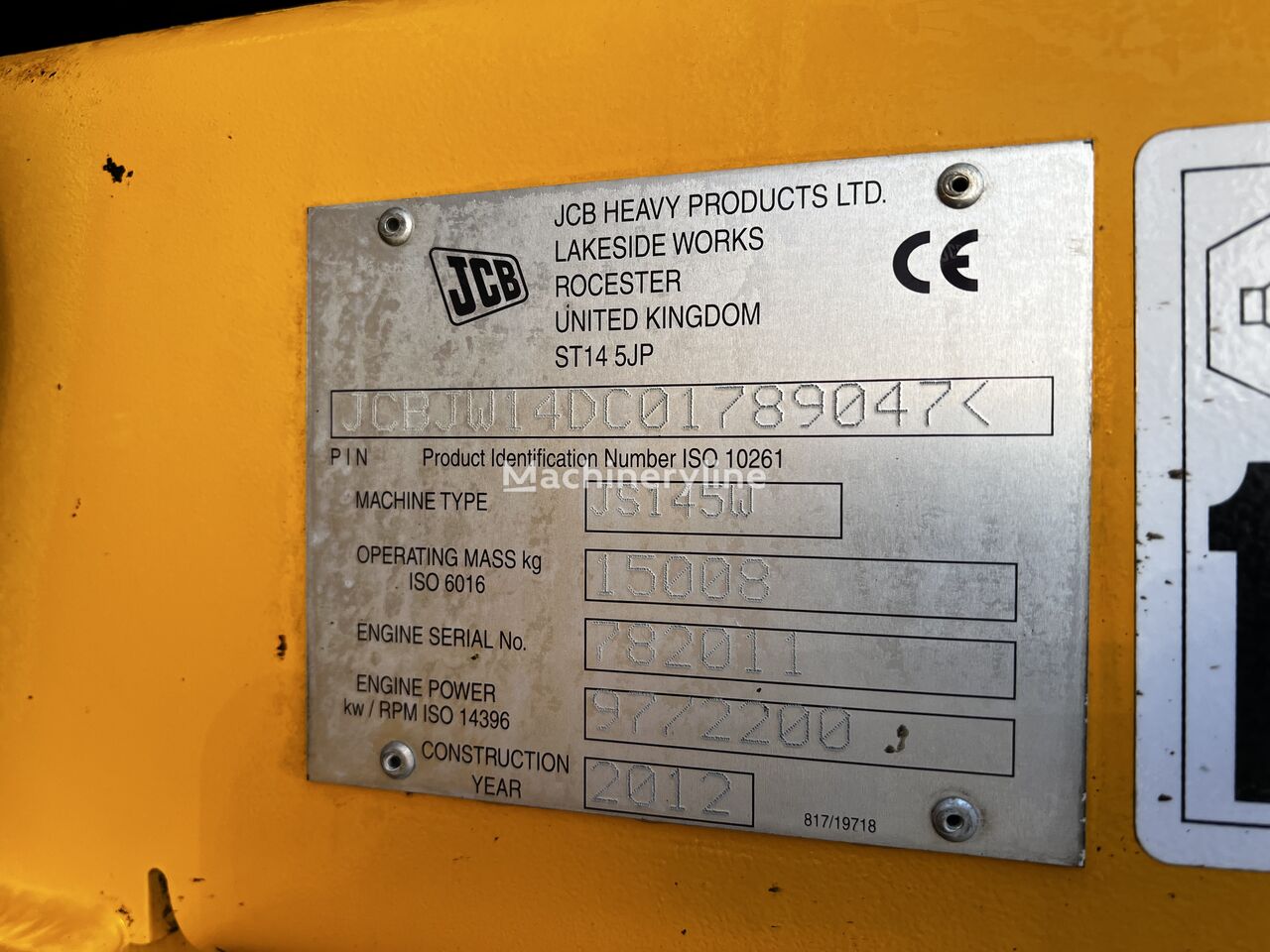 2012 JCB JS, 11 210 mth, dovoz Skladem v EU — foto 14 z 16