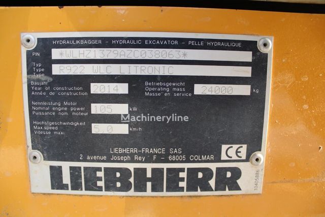 2014 Liebherr R922, 5 722 mth, dovoz Skladem v EU — foto 2 z 12