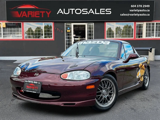 2000 Mazda Mx5Miata CONV, fialová, 115 200 km, dovoz Kanada — foto 2 z 5
